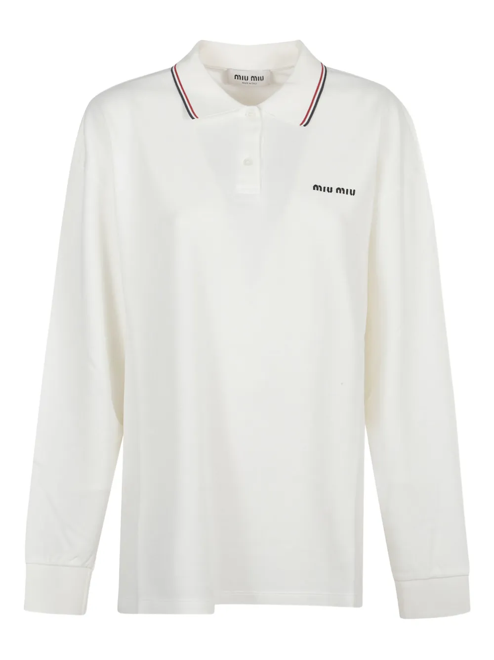 Miu Poloshirt met geborduurd logo Wit