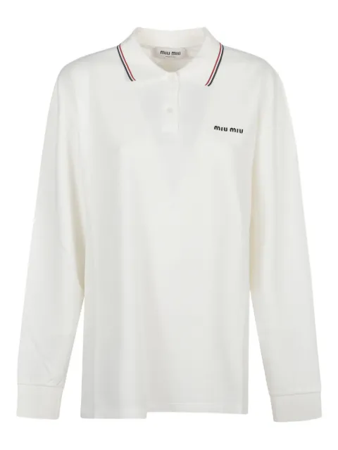 Miu Miu Polo con logo ricamato