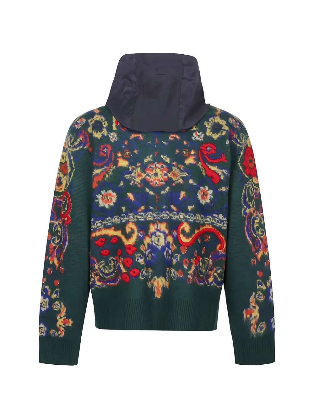 sacai Wollen jack met paisley-print Groen