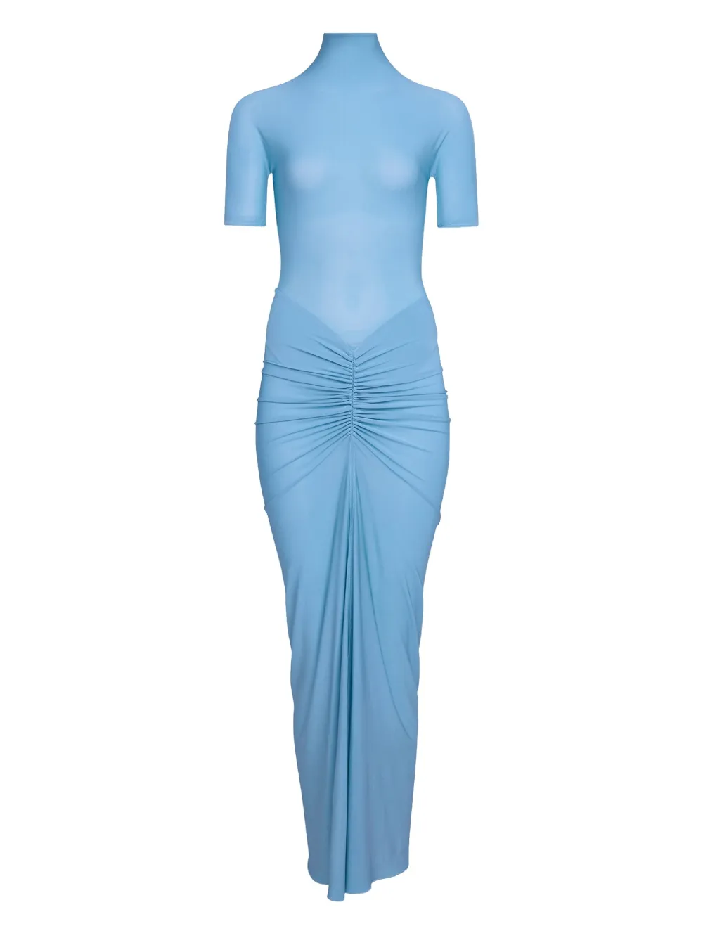 Alaïa high-neck gathered-waist maxi dress | Blue | Image 1