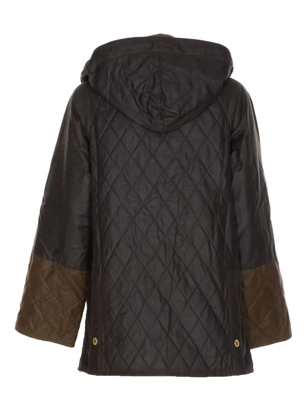 Barbour quilted corduroy-panels puffer jacket Groen