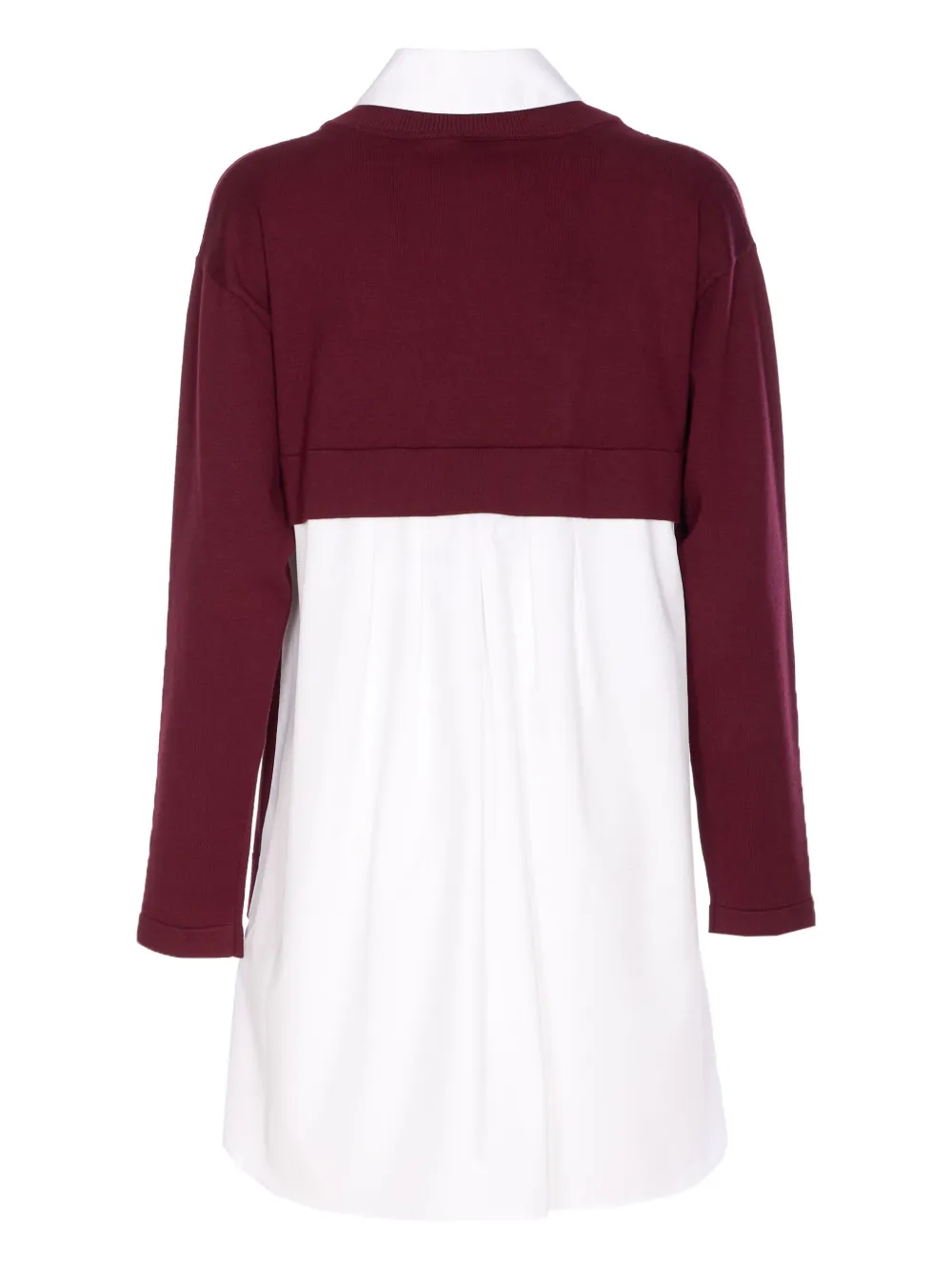 Elisabetta Franchi embroidered logo V-neck dress Rood