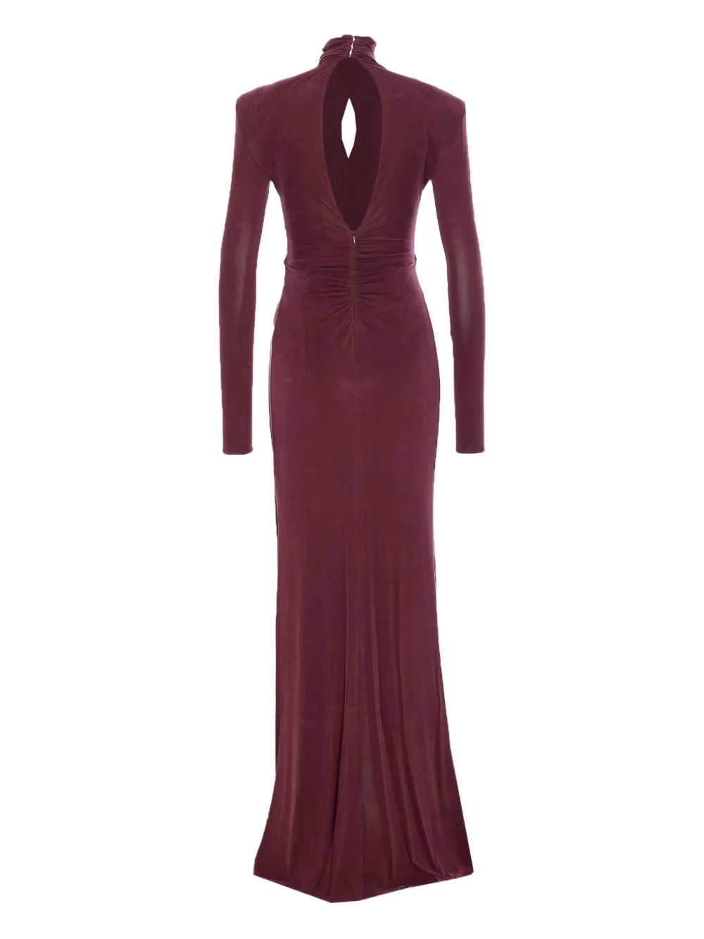 Elisabetta Franchi Gesmockte maxi-jurk met hoge hals - Rood