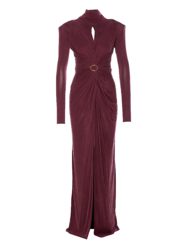 elisabetta franchi dress burgundy Burgundy wrap satin dress dress main image 0