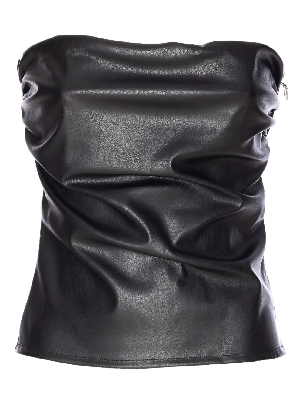 ruched zipped strapless vest