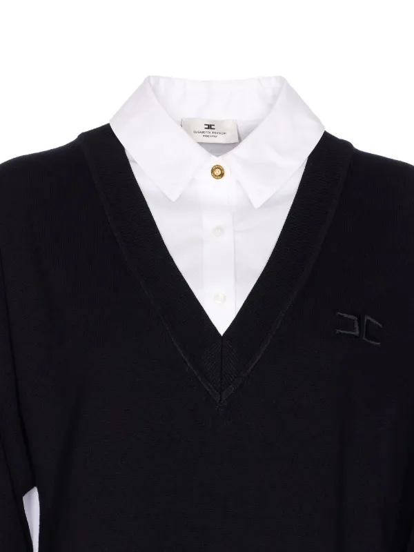 ☆ELISABETTA FRANCHI ブラック ミニドレス Elisabetta Franchi Vネック ミニドレス | ブラック | FARFETCH JP