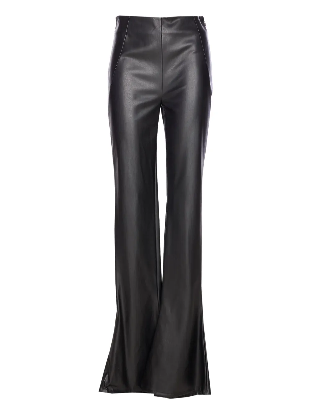 faux-leather side-zip trousers