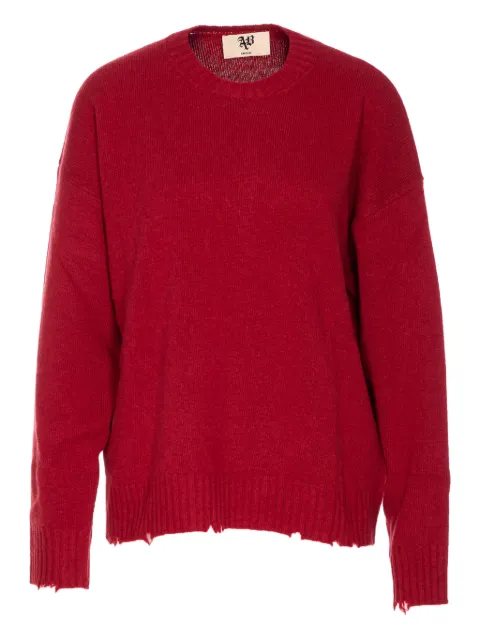 Aniye By frayed-hem crew-neck sweater