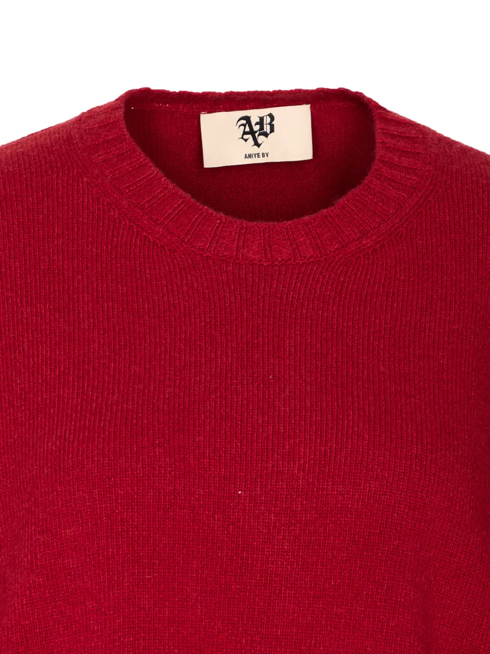 Aniye By frayed-hem crew-neck sweater Rood