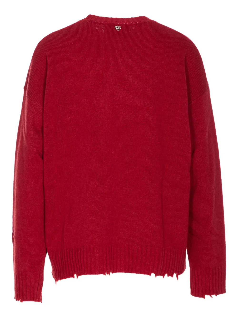 Aniye By frayed-hem crew-neck sweater Rood