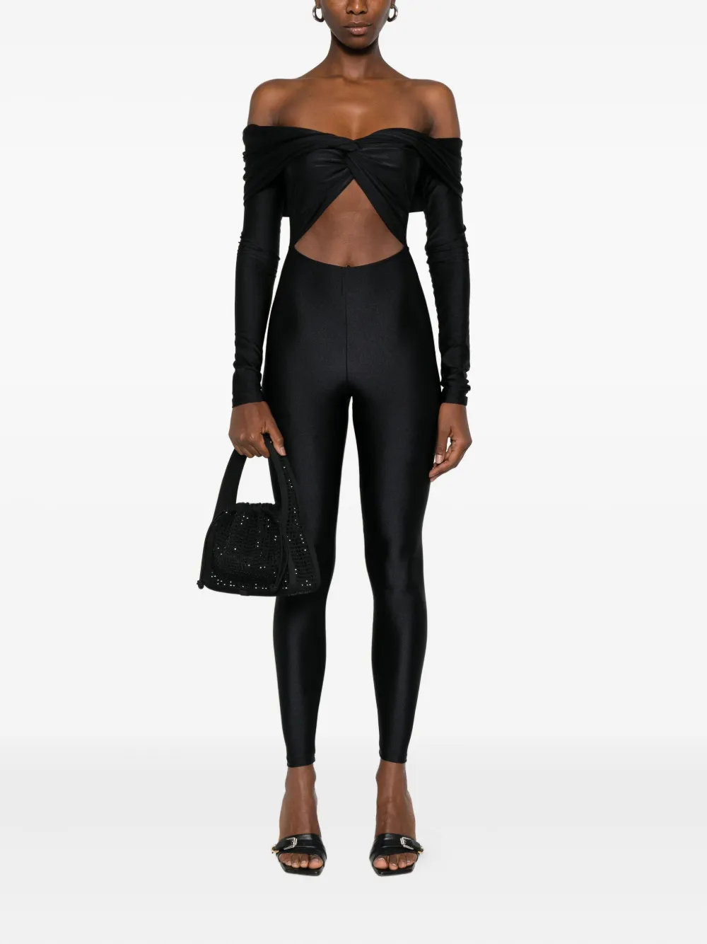 THE ANDAMANE Jumpsuit met gedraaid detail - Zwart