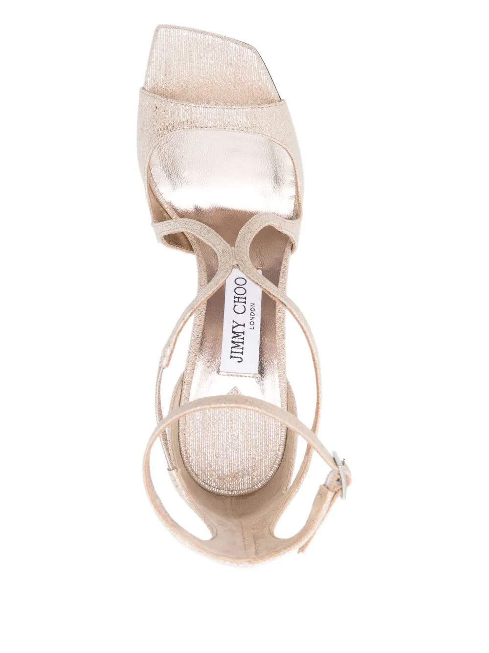 Jimmy Choo 95mm Azia Ankle-strap Heeled Sandals In Neutral