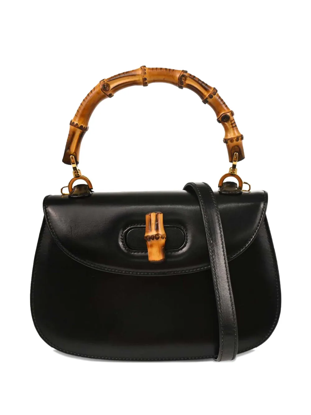 1990s bamboo-handle leather handbag
