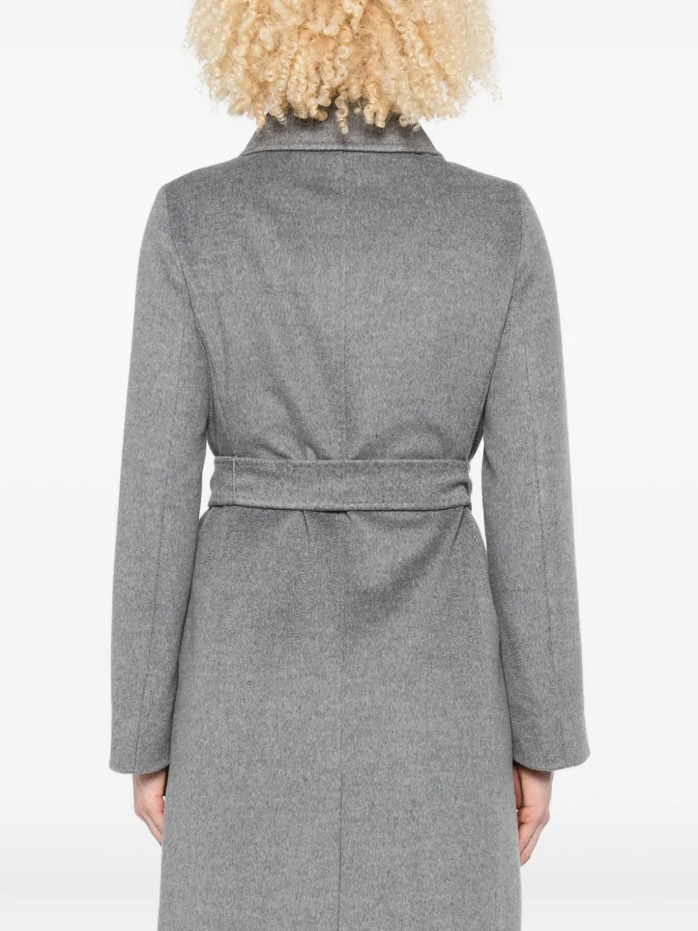 Max Mara belted double-breasted coat Grijs
