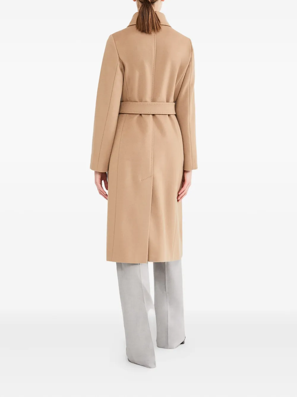 Max Mara Wollen jas met ceintuur Bruin