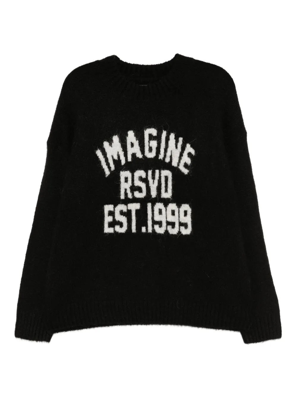 izzue slogan-intarsia jumper | Black | Image 1