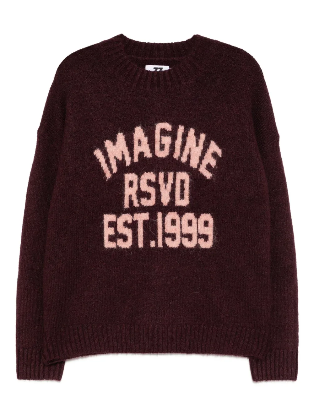 izzue slogan-intarsia jumper | Red | Image 1