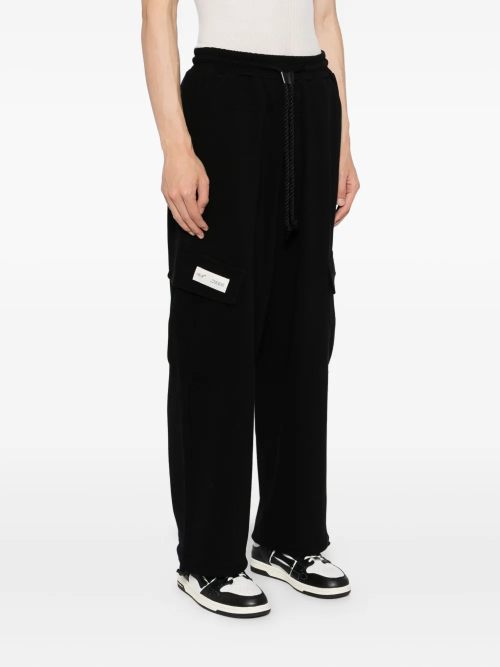 Five Cm Wide-leg Sweatpants In Black