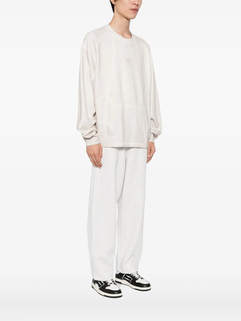 FIVE CM Sweater met logo en vlakken Beige