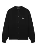 We11done logo-patch button cardigan - Black