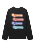 We11done logo-print long-sleeve top - Black