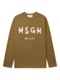 MSGM logo-print long-sleeve T-shirt - Green