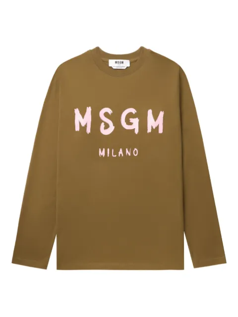 MSGM logo-print long-sleeve T-shirt