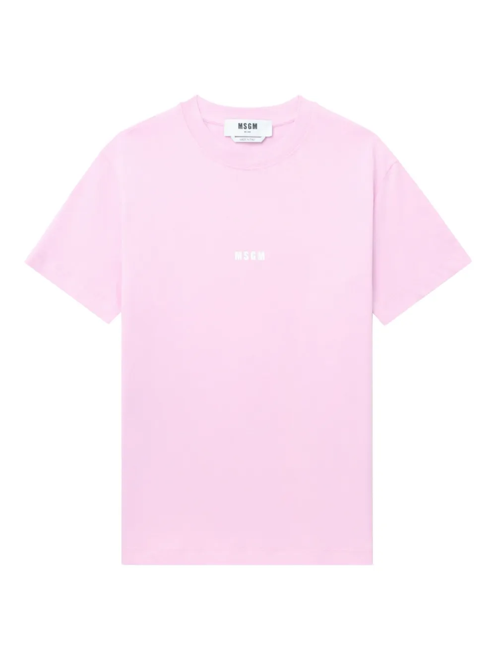 MSGM logo-print cotton T-shirt | Pink | Image 1