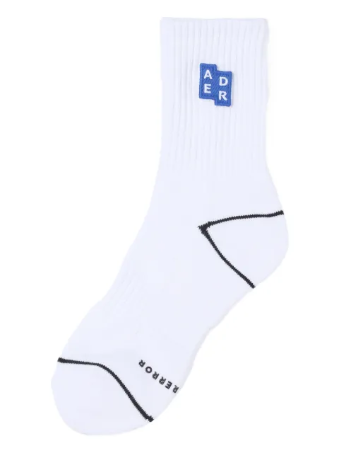 Ader Error embroidered logo-patch socks