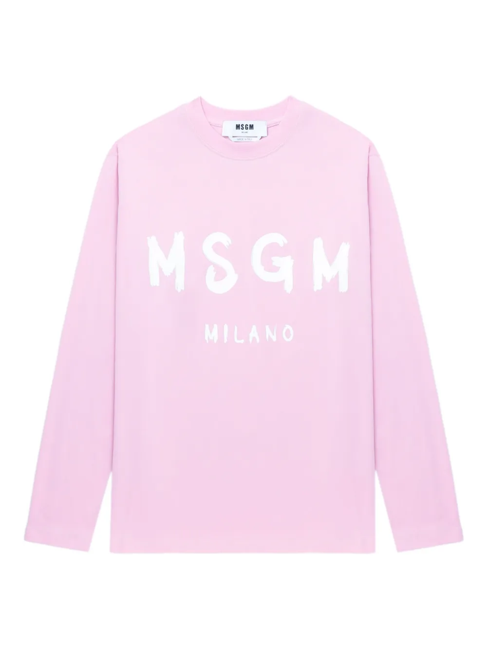 MSGM logo-print long-sleeve T-shirt | Pink | Image 1