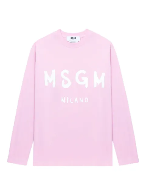 MSGM logo-print long-sleeve T-shirt