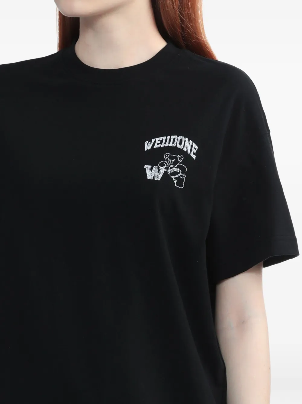 We11done T-shirt met logo Zwart