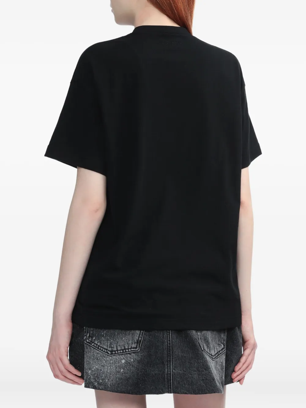 We11done T-shirt met logo Zwart