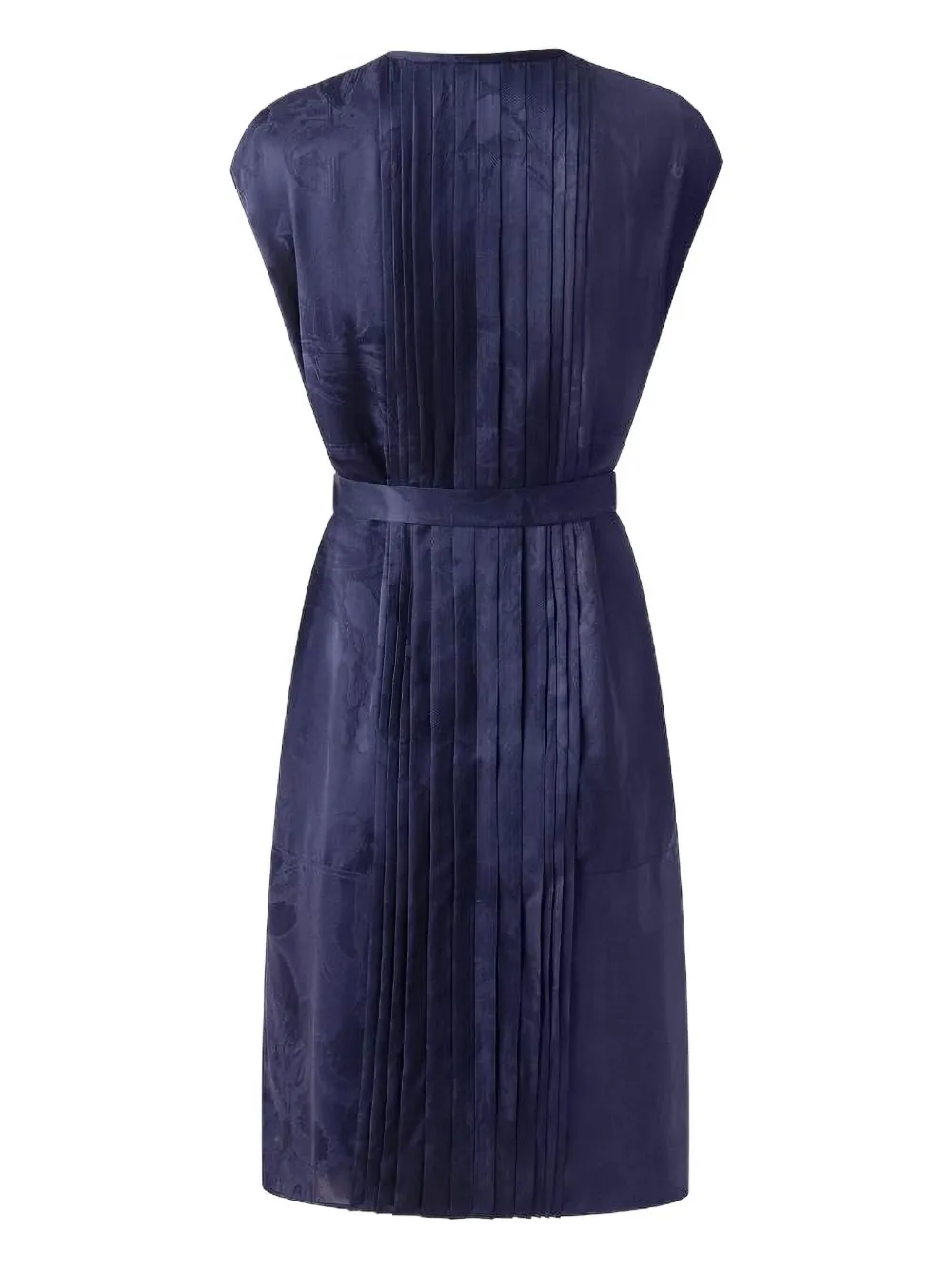 Shanghai Tang Tang zijden geplooide midi-jurk met jacquard - Blauw