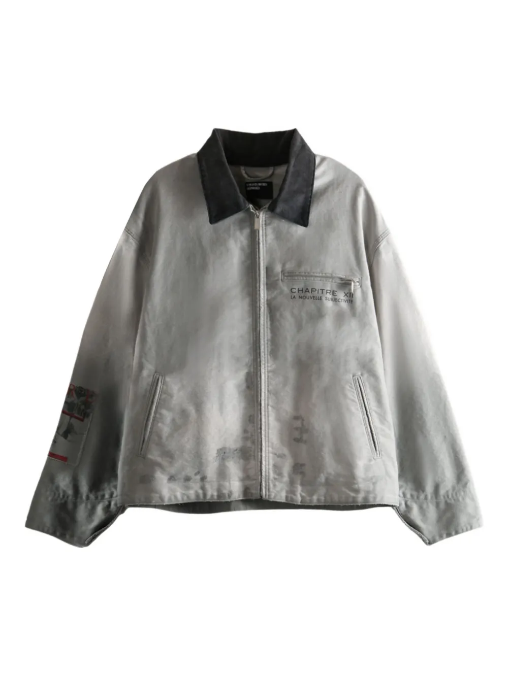 Enfants Riches Déprimés Chapitre XXI Moleskin patchwork-print jacket - Grigio