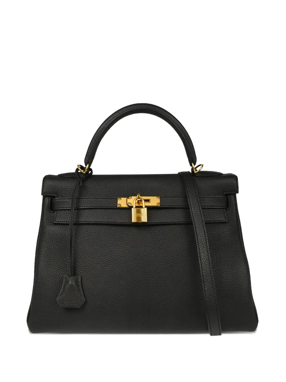 Hermès Pre-Owned Kelly 32 T字皮质斜挎手提包（2016年典藏款） | 黑色 | Image 1