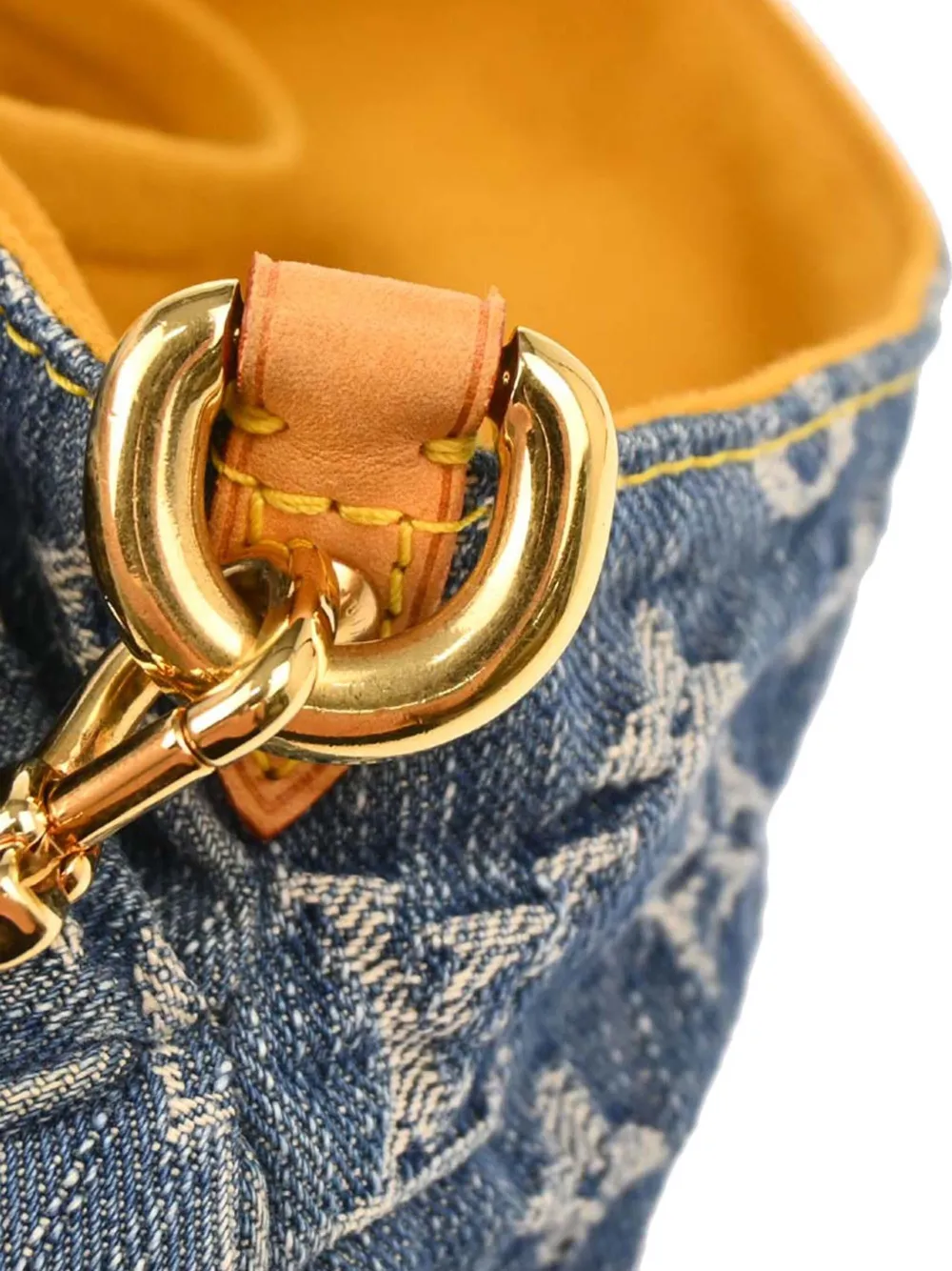 Pre-owned Louis Vuitton 2006 Mini Pleaty Monogram Denim Handbag In Blue
