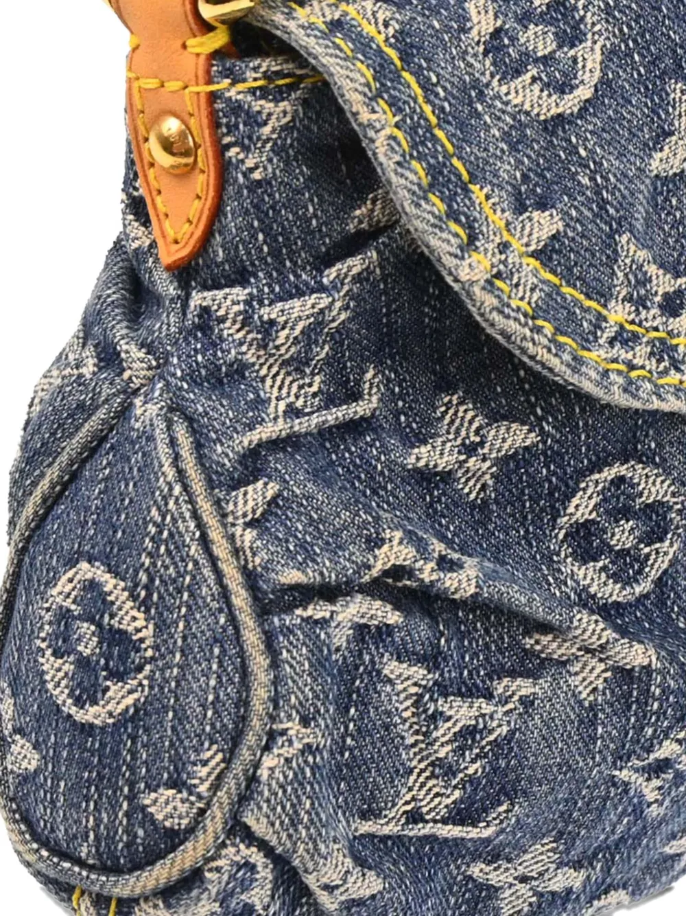 Pre-owned Louis Vuitton 2006 Mini Pleaty Monogram Denim Handbag In Blue