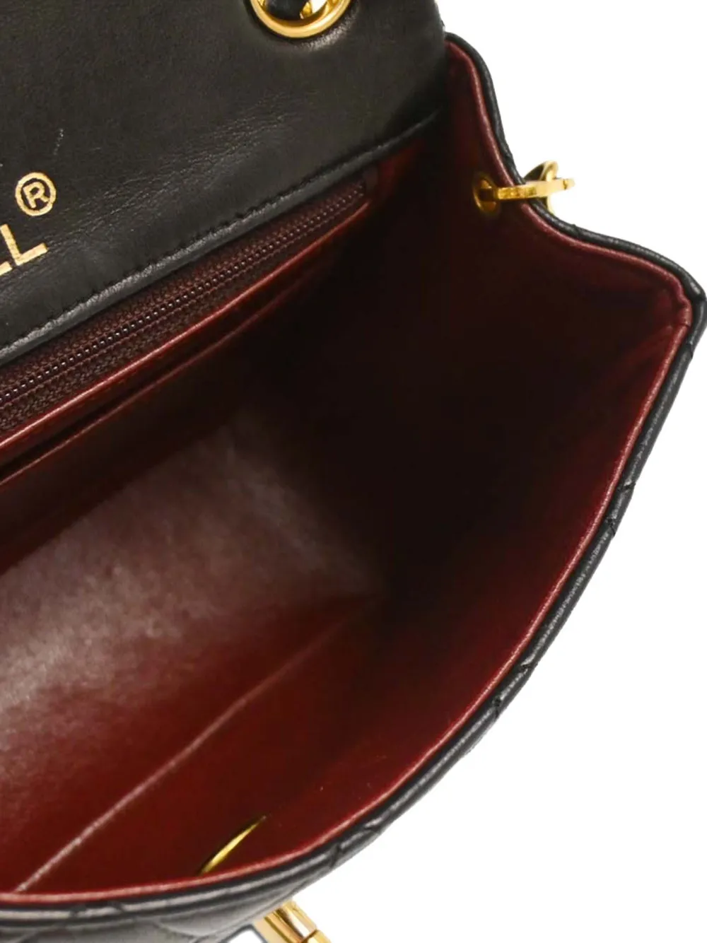 Pre-owned Chanel 1990 Mini Classic Flap Quilted Shoulder Bag In Black