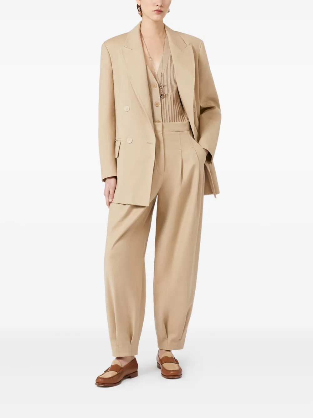 Max Mara double-breasted blazer Beige