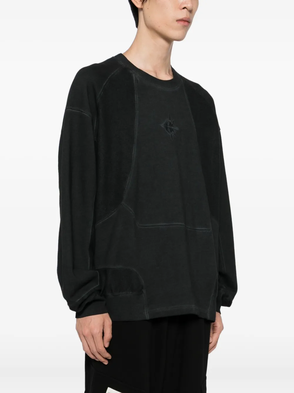 Five Cm Patchwork Sweatshirt In Black