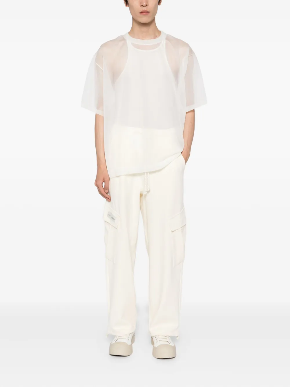 FIVE CM Cargo broek met logopatch - Beige