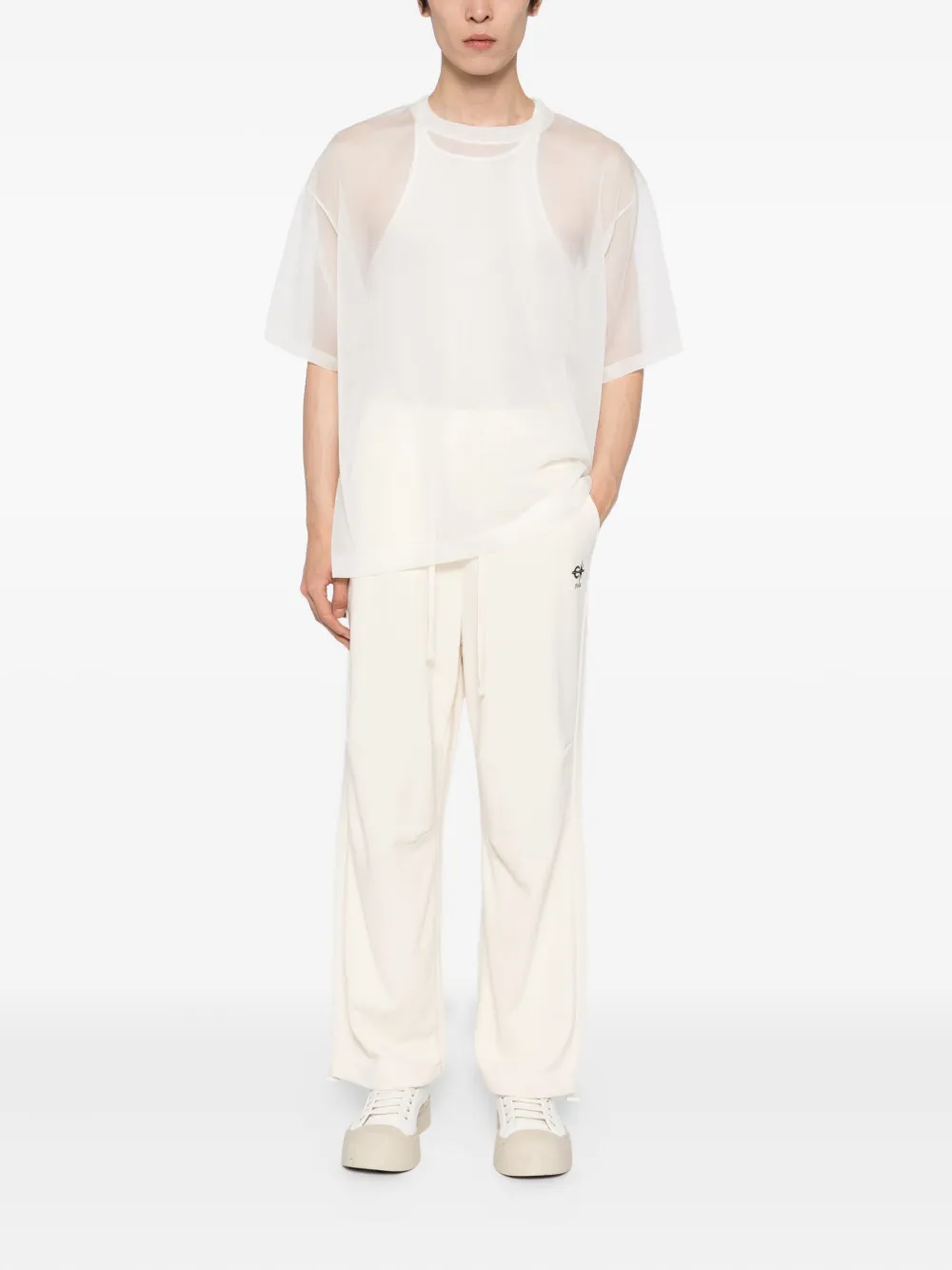 FIVE CM Broek met geborduurd logo - Beige