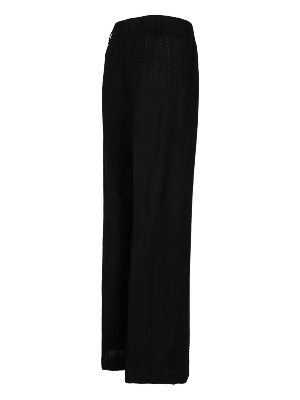 Missoni chevron-pattern open-knit trousers - Zwart