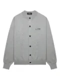 We11done logo-patch button cardigan - Grey