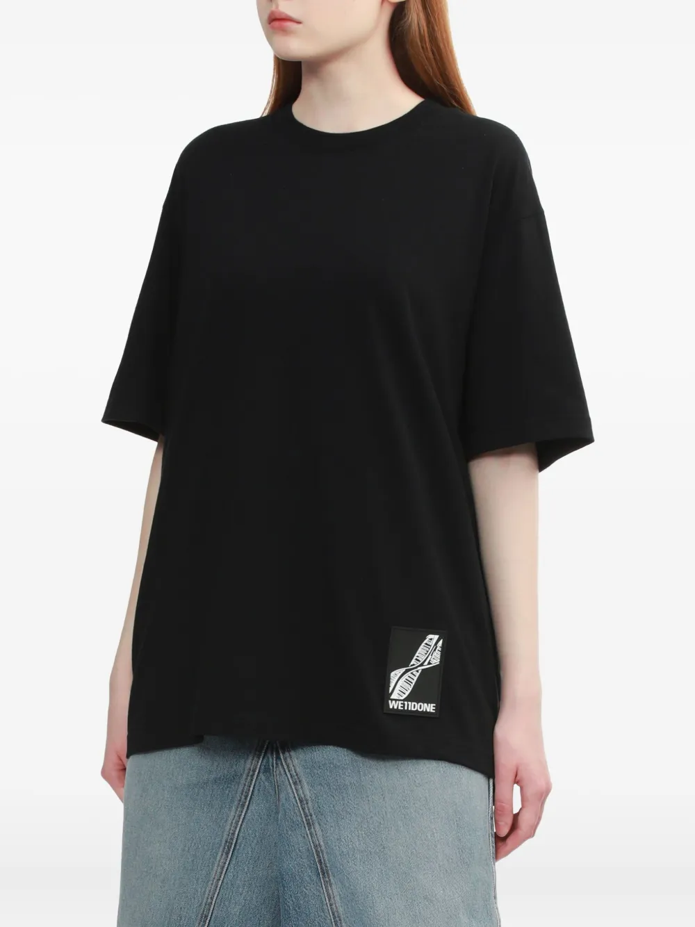 We11done Katoenen T-shirt Zwart