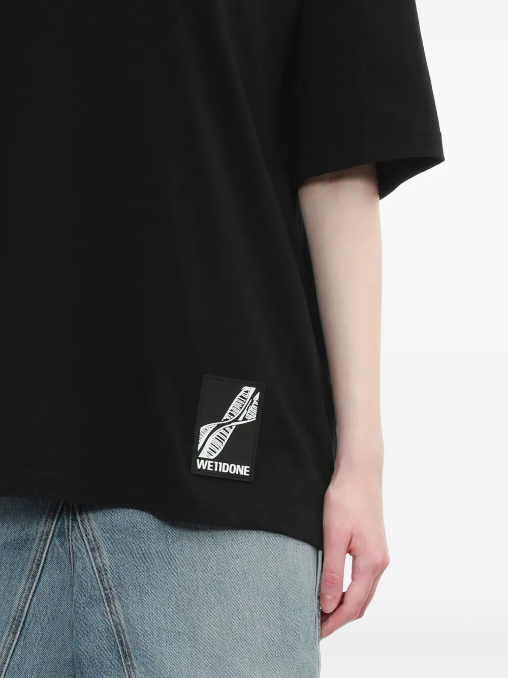 We11done Katoenen T-shirt Zwart