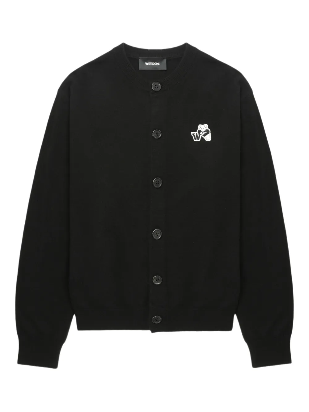 bear-logo button cardigan
