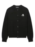 We11done bear-logo button cardigan - Black