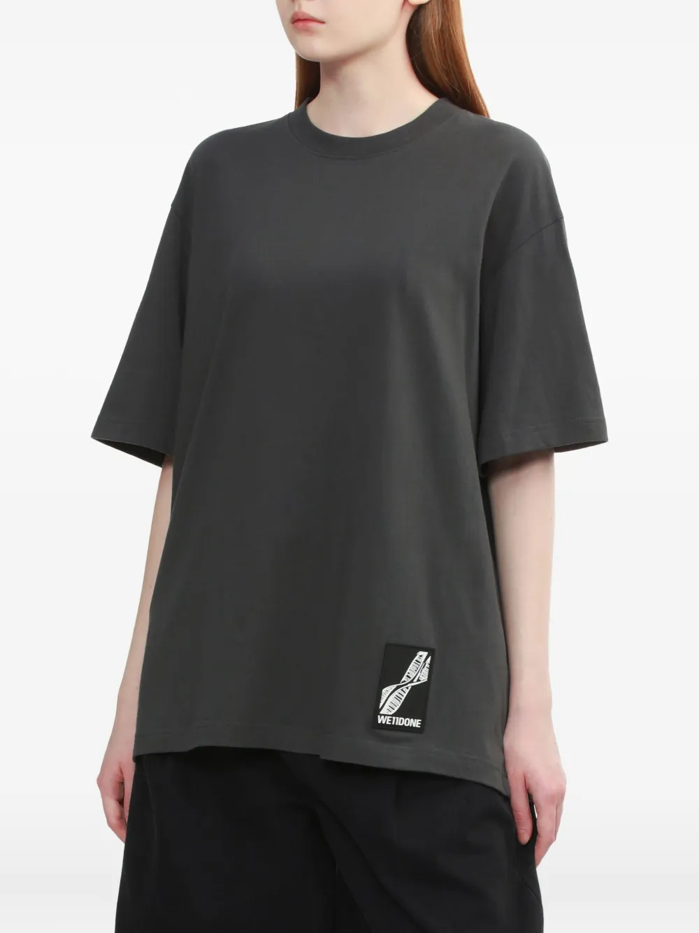 We11done T-shirt met logodetail Grijs